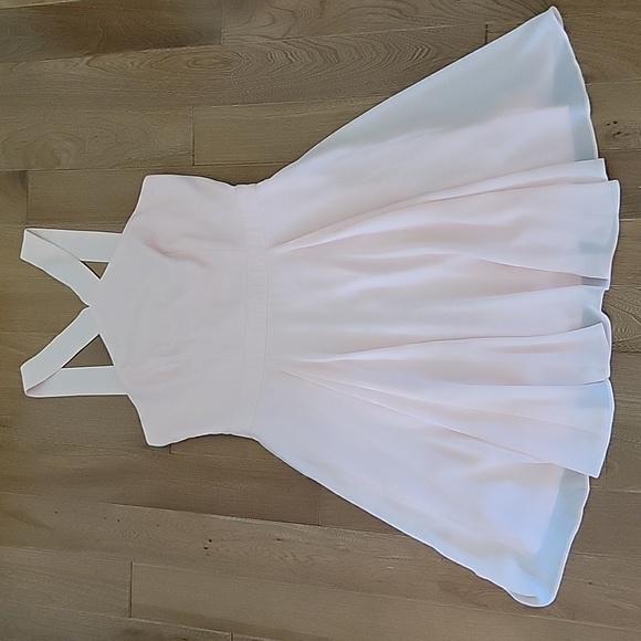 Lulus Forevermore Soft Pink Skater Dress Medium High Neck - Picture 3 of 10